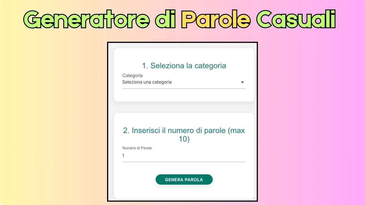 Generatore di Parole Casuali in Italiano